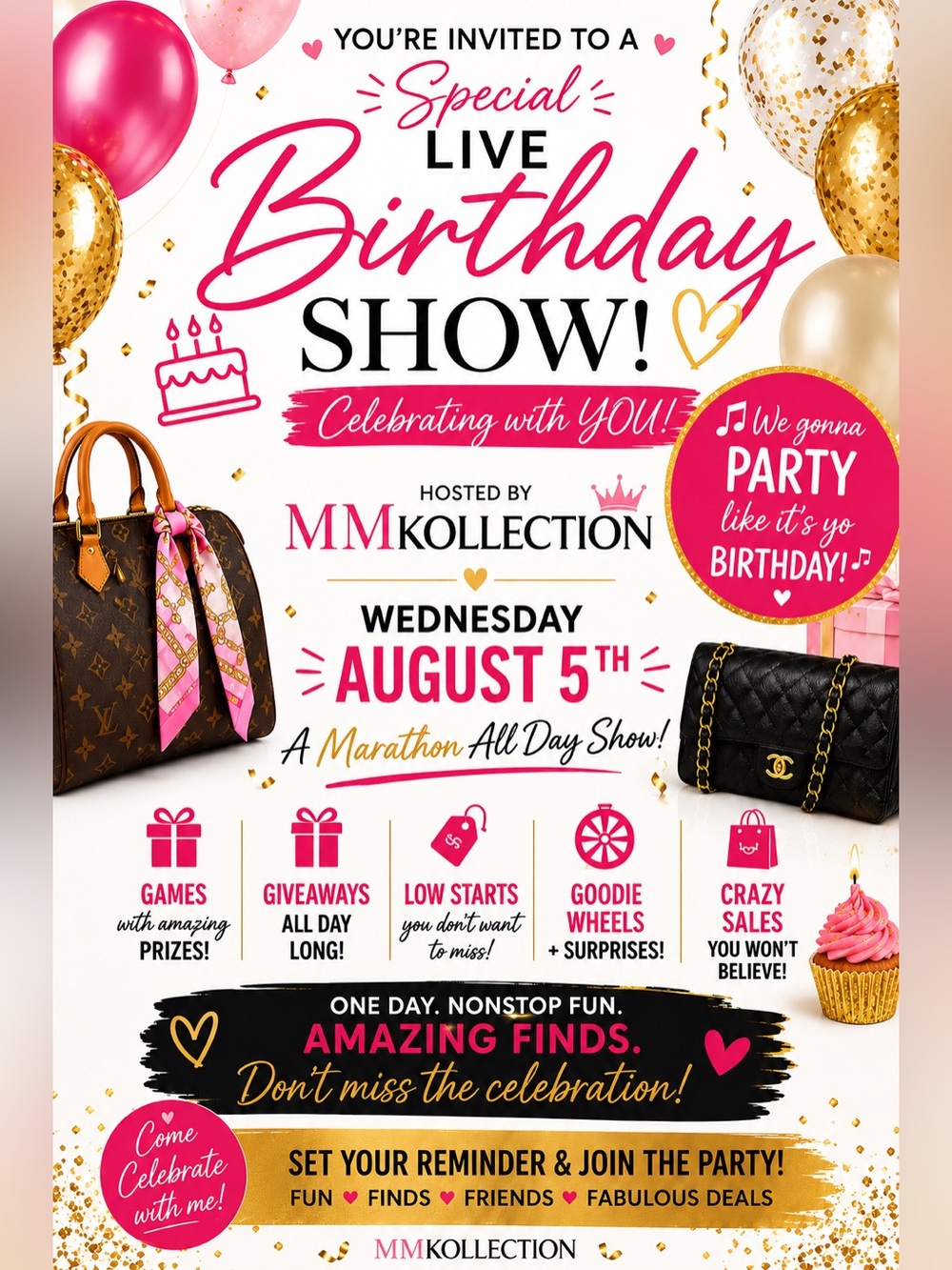 🎂🥳Birthday Show August 5th!!!🥳🎂